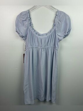 Sunday Best NWT Kimberly Puff Sleeve Light Blue Baby Doll Dress